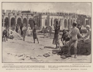 ダーヴィッシュの専制政治から解放されたゴードン記念大学を建設したハルツーム 作： George Soper